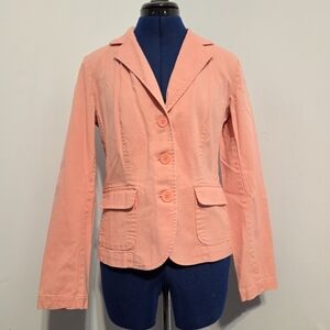 Y2K Bubblegum Pink Denim Blazer Jacket Size 6